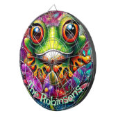 Kikker grillige Abstracte Bloemkikkers Gepersonali Dartbord (Voorkant Rechts)