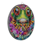 Kikker grillige Abstracte Bloemkikkers Gepersonali Dartbord (Voorkant Links)