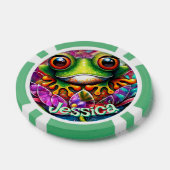 Kikker grillige Abstracte Bloemkikkers Gepersonali Poker Chips (Enkel)
