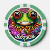 Kikker grillige Abstracte Bloemkikkers Gepersonali Poker Chips (Voorkant)