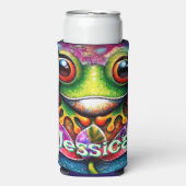 Kikker grillige Abstracte Bloemkikkers Gepersonali Seltzer Blikjeskoeler (Seltzer Voorkant)