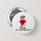 Kikker grootouder van Baby Girl Ronde Button 5,7 Cm (Voorkant /achterkant)