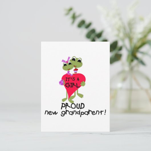 Kikker Grootouder van Meisje Tshirts en Geschenken Briefkaart (Staand voorkant)