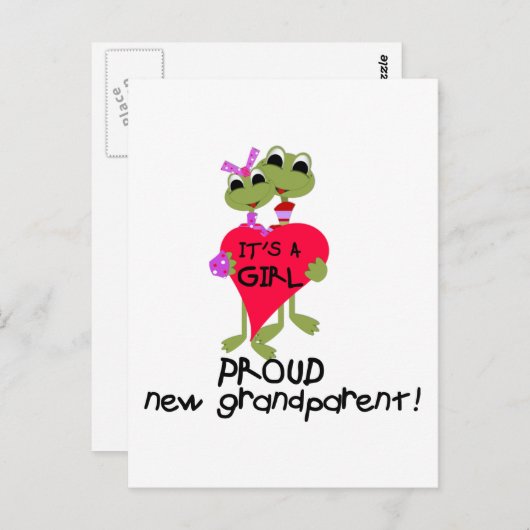 Kikker Grootouder van Meisje Tshirts en Geschenken Briefkaart (Voorkant / Achterkant)