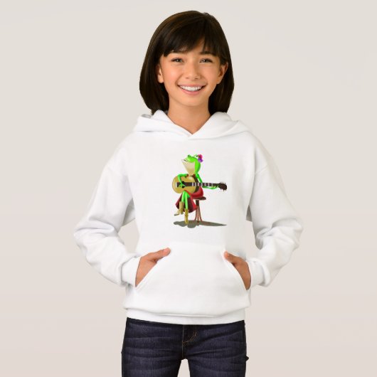 Kikker Guitar Kinder Hoodie Fun (Voorkant volledig)
