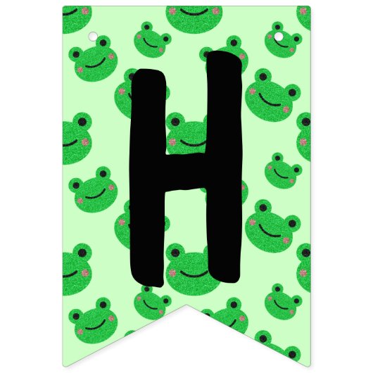 Kikker Happy Birthday Bunting Flags Vlaggetjes (Tweede vlag)