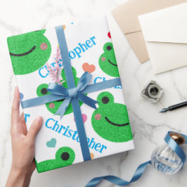 Kikker & Hart Patroon Grappig Leven Cadeaupapier
