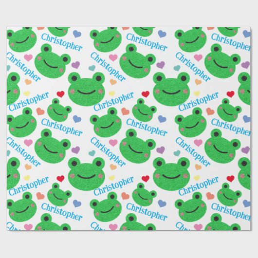 Kikker & Hart Patroon Grappig Leven Cadeaupapier (Vlak)