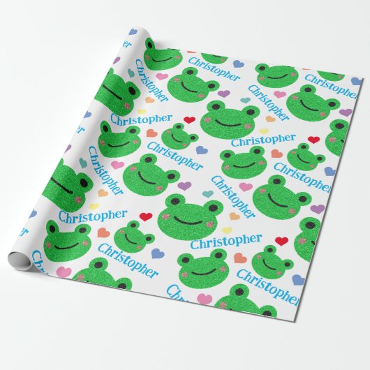 Kikker & Hart Patroon Grappig Leven Cadeaupapier (Uitgerold)