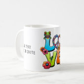 Kikker Hippie Boho Peace Groovy Personaliseer Cust Koffiemok (Voorkant links)