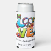 Kikker Hippie Boho Peace Groovy Personaliseer Cust Seltzer Blikjeskoeler (Seltzer Voorkant)