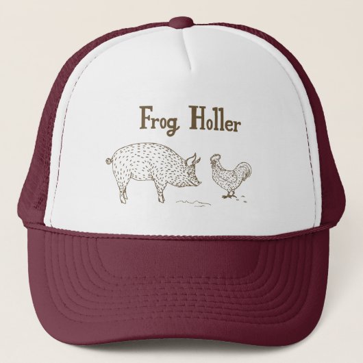 Kikker Holler Trucker Hat (varkensvlees en varkens Pet (Voorkant)