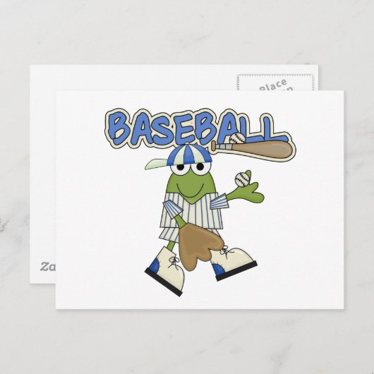 Kikker-honkbalpitcher T-shirts en cadeautjes Briefkaart (Voorkant / Achterkant)