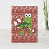 Kikker Hoppy Feestdagen Kaart