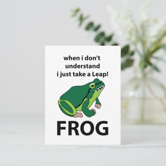 Kikker Ik neem gewoon een sprong kikker Briefkaart (Staand voorkant)