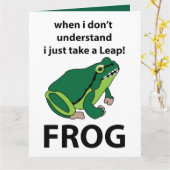 Kikker Ik neem gewoon een sprong kikker Kaart (Gele Bloem)
