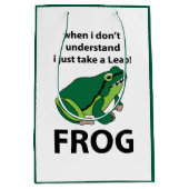 Kikker Ik neem gewoon een sprong kikker Medium Cadeauzakje (Voorkant)