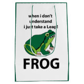 Kikker Ik neem gewoon een sprong kikker Medium Cadeauzakje (Achterkant)