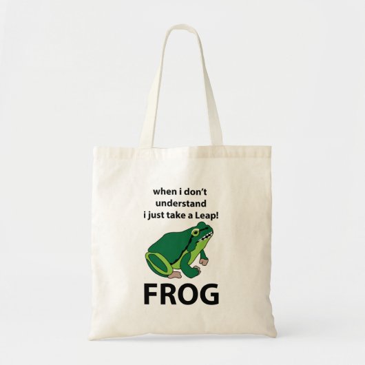 Kikker Ik neem gewoon een sprong kikker Tote Bag (Voorkant)