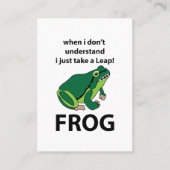 Kikker Ik neem gewoon een sprong kikker Visitekaartje (Voorkant)