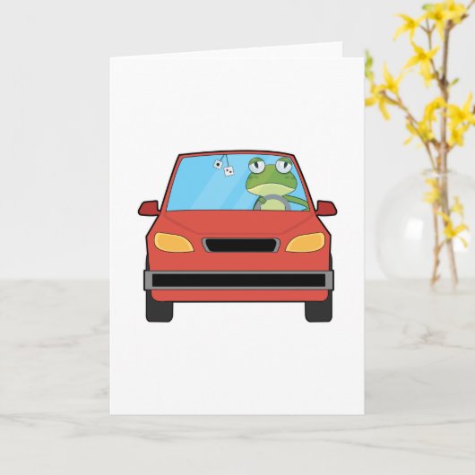 Kikker in auto kaart (Gele Bloem)