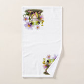 Kikker in bloemen bad handdoek (Handdoek)