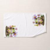 Kikker in bloemen bad handdoek (Handdoek)