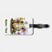 Kikker in bloemen bagagelabel (Achterkant horizontaal)