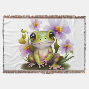 Kikker in bloemen deken