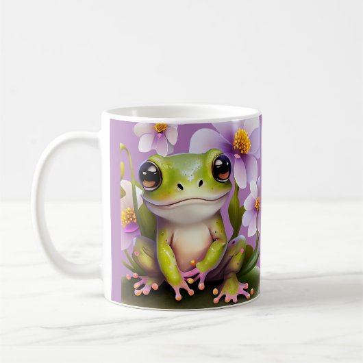 Kikker in bloemen koffiemok (Links)