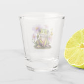 Kikker in bloemen shot glas (Achterkant)