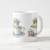 Kikker in bloementheekopje grote koffiekop (Voorkant rechts)