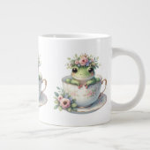 Kikker in bloementheekopje grote koffiekop (Rechts)