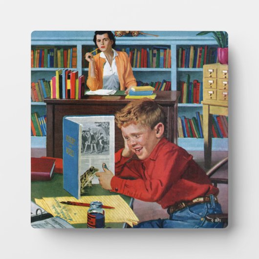 Kikker in de bibliotheek fotoplaat (Voorkant)