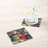 Kikker in de bibliotheek kartonnen onderzetters (Insitu)