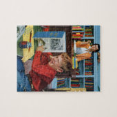 Kikker in de bibliotheek legpuzzel (Horizontaal)