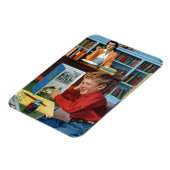 Kikker in de bibliotheek magneet (Linkerzijde)