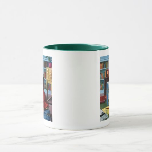 Kikker in de bibliotheek mok (Midden)