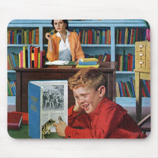 Kikker in de bibliotheek muismat (Voorkant)