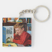 Kikker in de bibliotheek sleutelhanger (Achterkant)