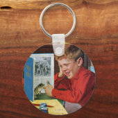 Kikker in de bibliotheek sleutelhanger (Voorkant)