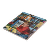 Kikker in de bibliotheek tegeltje (Zijkant)