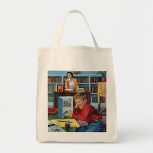 Kikker in de bibliotheek tote bag