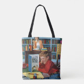 Kikker in de bibliotheek tote bag (Achterkant)