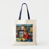 Kikker in de bibliotheek tote bag (Voorkant)