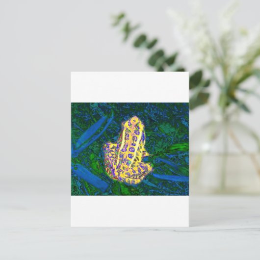 Kikker in de gras briefkaart (Staand voorkant)