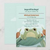 Kikker in de papieren uitnodiging (Voorkant / Achterkant)