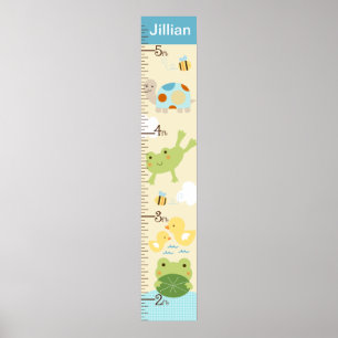 Kikker in de Pond/Turtle Growth Chart Houd bij 8x4 Poster