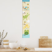 Kikker in de Pond/Turtle Growth Chart Houd bij 8x4 Poster (Keuken)