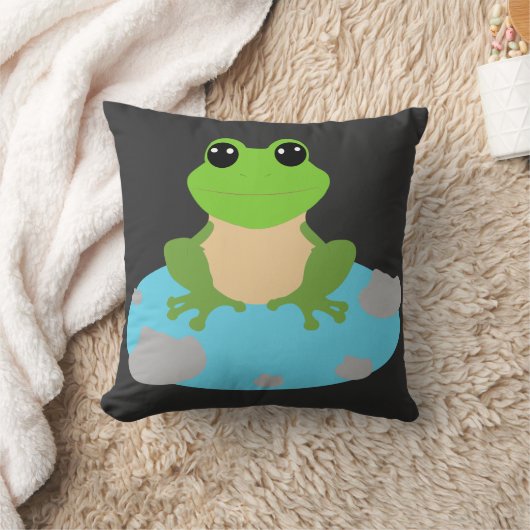 kikker in de vijver kussen (Deken)